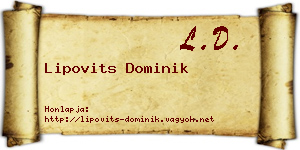 Lipovits Dominik névjegykártya